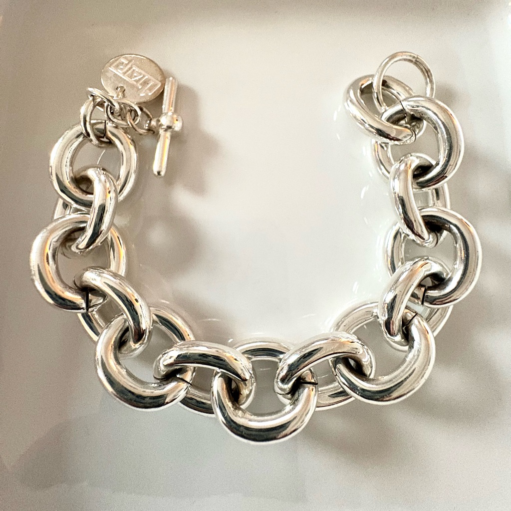 1ar By Unoaerre Silver Chunky Made In Italy Bracelet